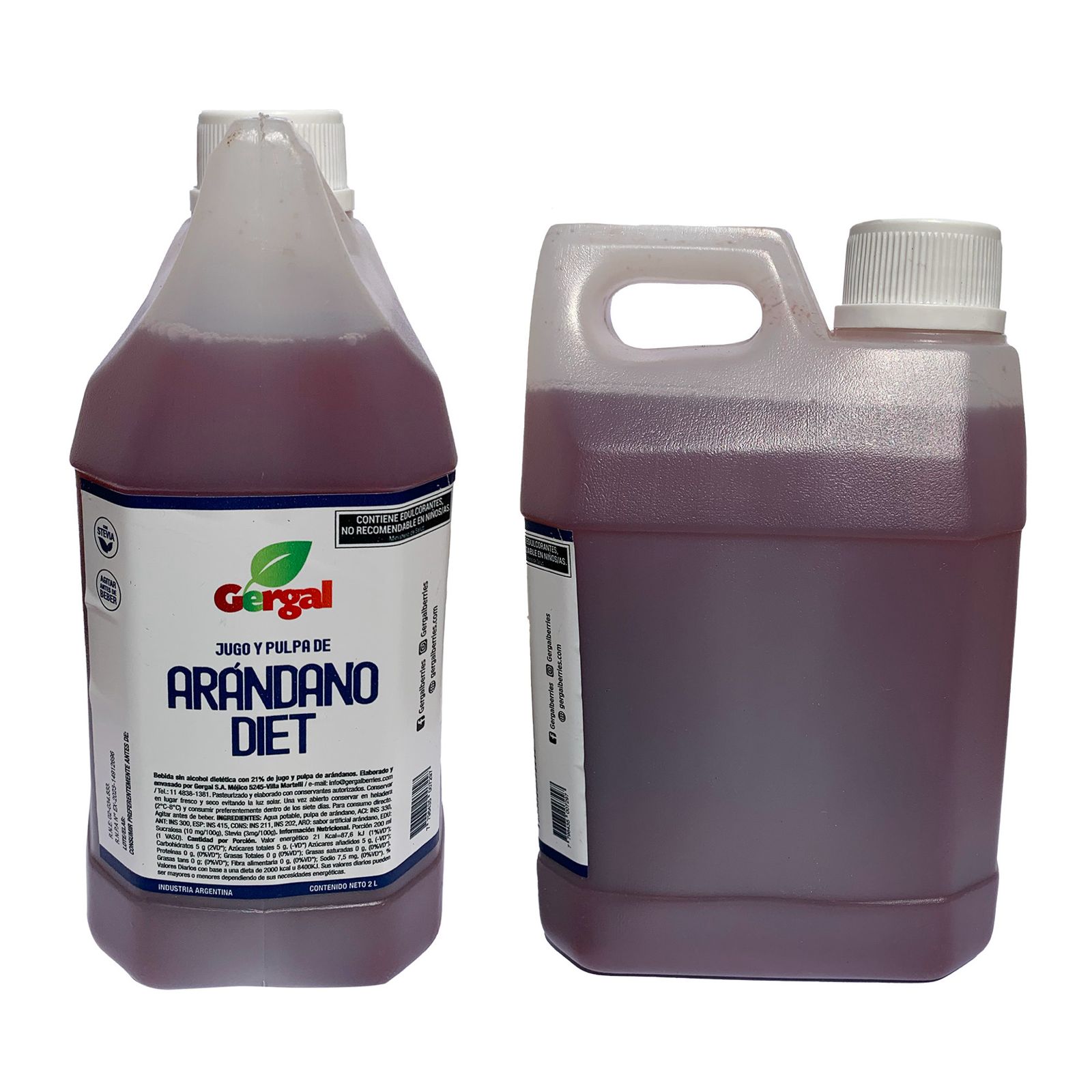 Jugo arándanos endulzado con stevia, bidón x 2lts